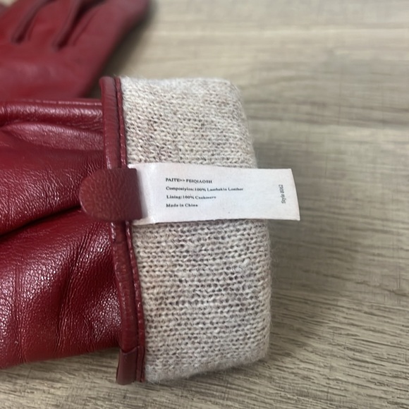FEIQIAOSH WOMENS RED LEATHER GLOVES SZ Medium - Picture 16 of 16